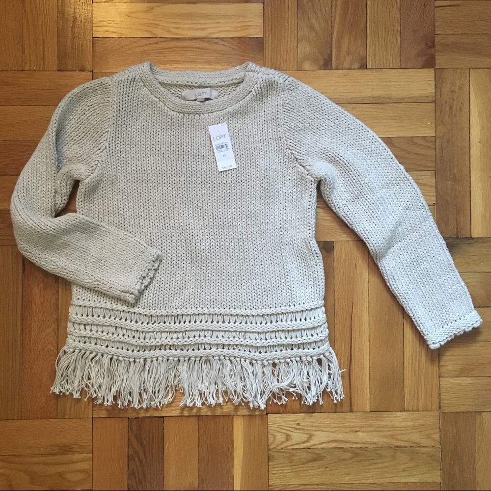 NWT- Loft Fringe Sweater